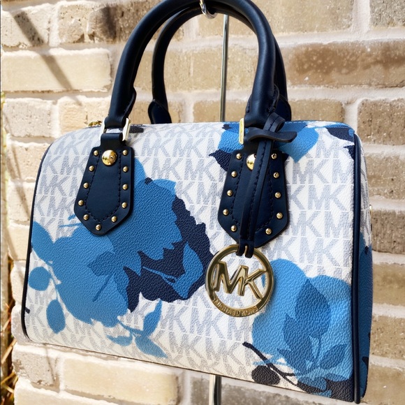 Michael Kors Small Satchel  blue floral - Picture 3 of 6